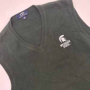 Vantage Michigan State Spartans V Neck Sweater Vest Men's Large Green